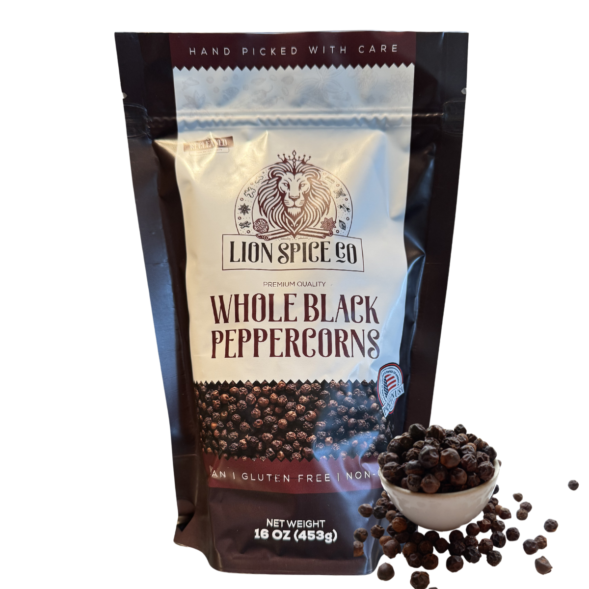 Recleaned Black Whole Peppercorn, Vietnamese, Bold & Aromatic for Grinder Refills