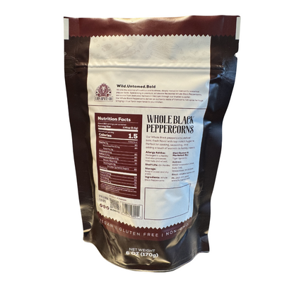 Recleaned Black Whole Peppercorn, Vietnamese, Bold & Aromatic for Grinder Refills