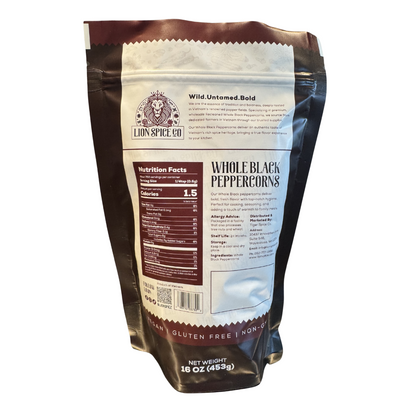 Recleaned Black Whole Peppercorn, Vietnamese, Bold & Aromatic for Grinder Refills