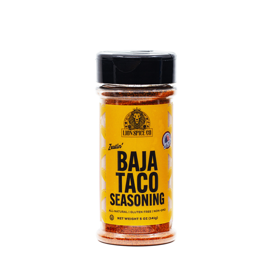 Lion Spice Co. Baja Taco Seasoning – Zesty Chili Lime Blend for Chicken, Beef, Shrimp, Fish & Vegetables | Clean Label, No MSG, Gluten-Free, Non-GMO, 5 oz