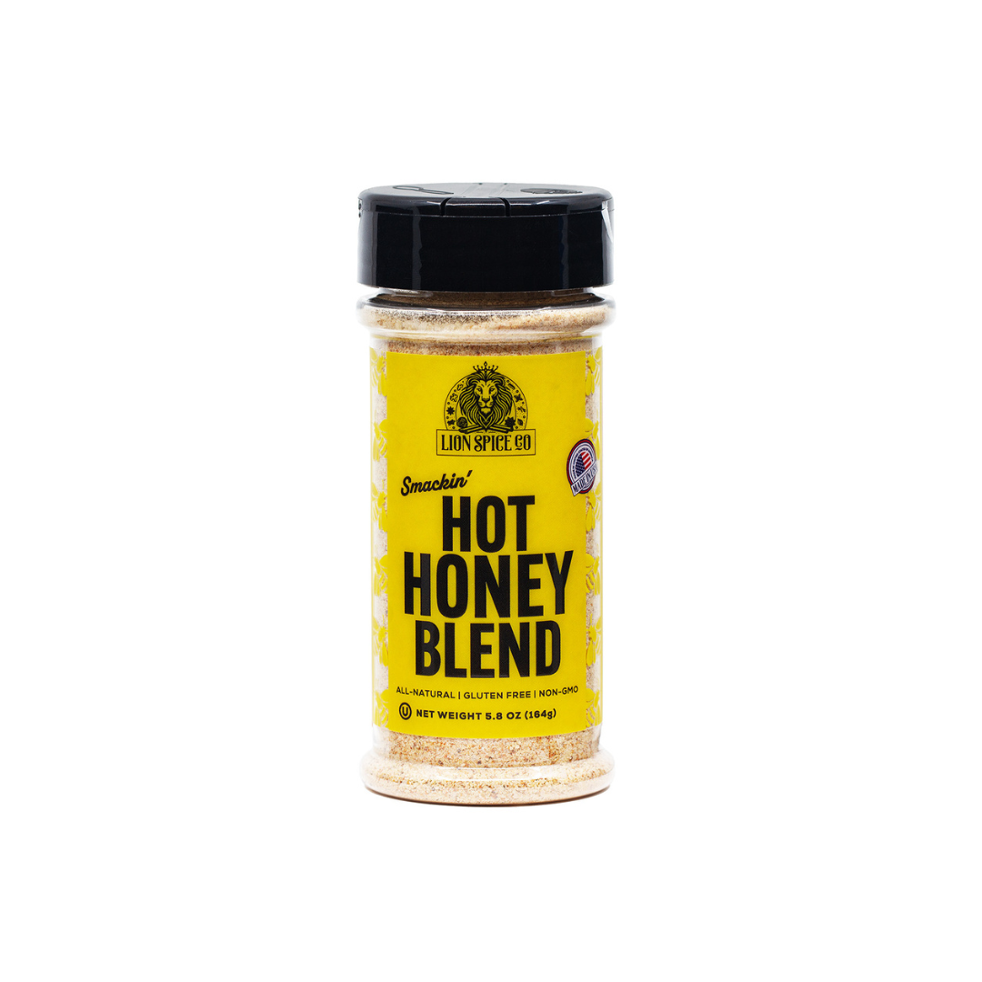 Lion Spice Co Hot Honey Seasoning – Sweet Heat Blend with Chili Peppers – Hot Honey Rub for Chicken, Wings, Ribs & BBQ – Ideal for Grilling, Roasting & Frying – 5.8 oz Shaker