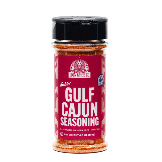 Lion Spice Co Gulf Cajun Seasoning – All-Natural Kosher Cajun Spice Blend for Chicken, Seafood, and Vegetables | Authentic Louisiana-Style Blackened Seasoning Rub | Non-GMO, Gluten-Free, Bold Southern Flavor