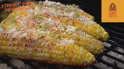 Lion Spice Co. Authentic Mexican Street Corn Seasoning - All-Natural Mexican Elote Spice Mix for Corn, Chili, Popcorn & More